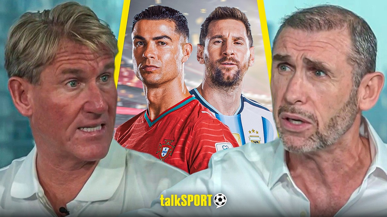 Simon Jordan & Martin Keown DEBATE if Lionel Messi is MORE LIKEABLE than Cristiano Ronaldo! background