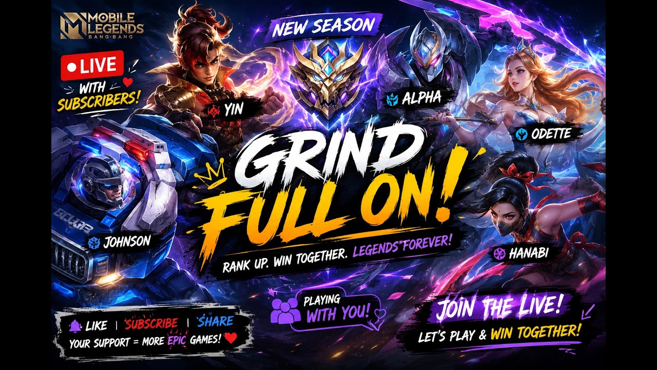 THE GRIND BEGINS | MLBB LIVE | #mlbb #shorts #live #gaming #mlbbshorts #mobilelegends #games background