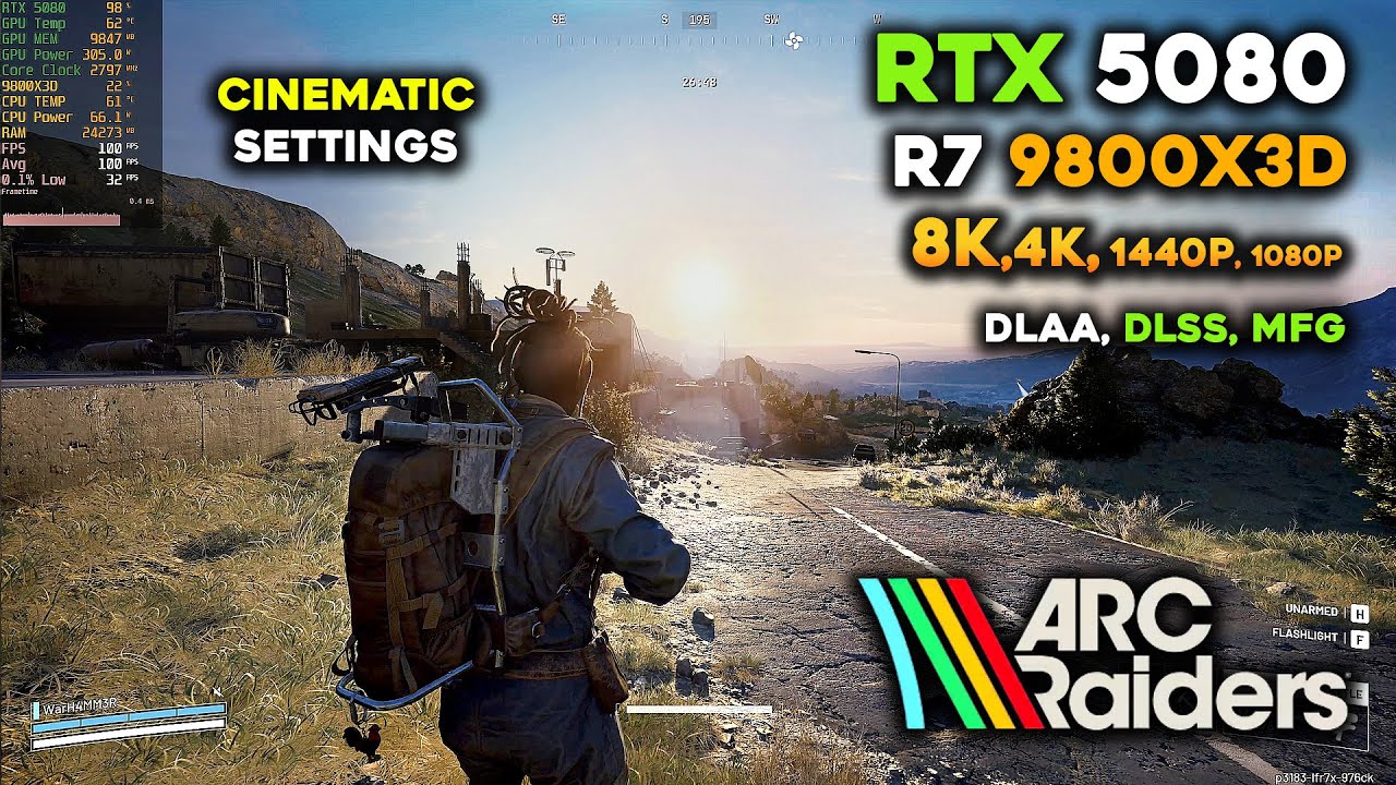 ARC Raiders on RTX 5080 | Cinematic Settings | 8K, 4K, 1440p, 1080p background