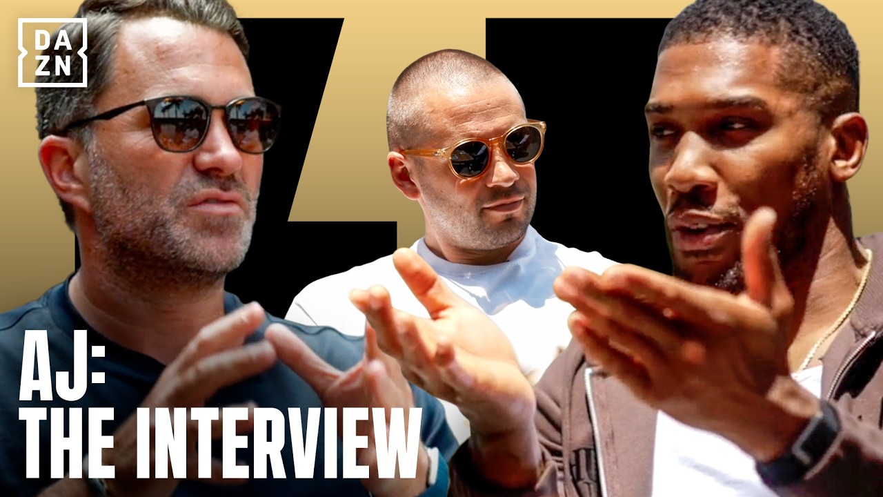 Anthony Joshua opens up in candid interview with Eddie Hearn and Frank Smith background