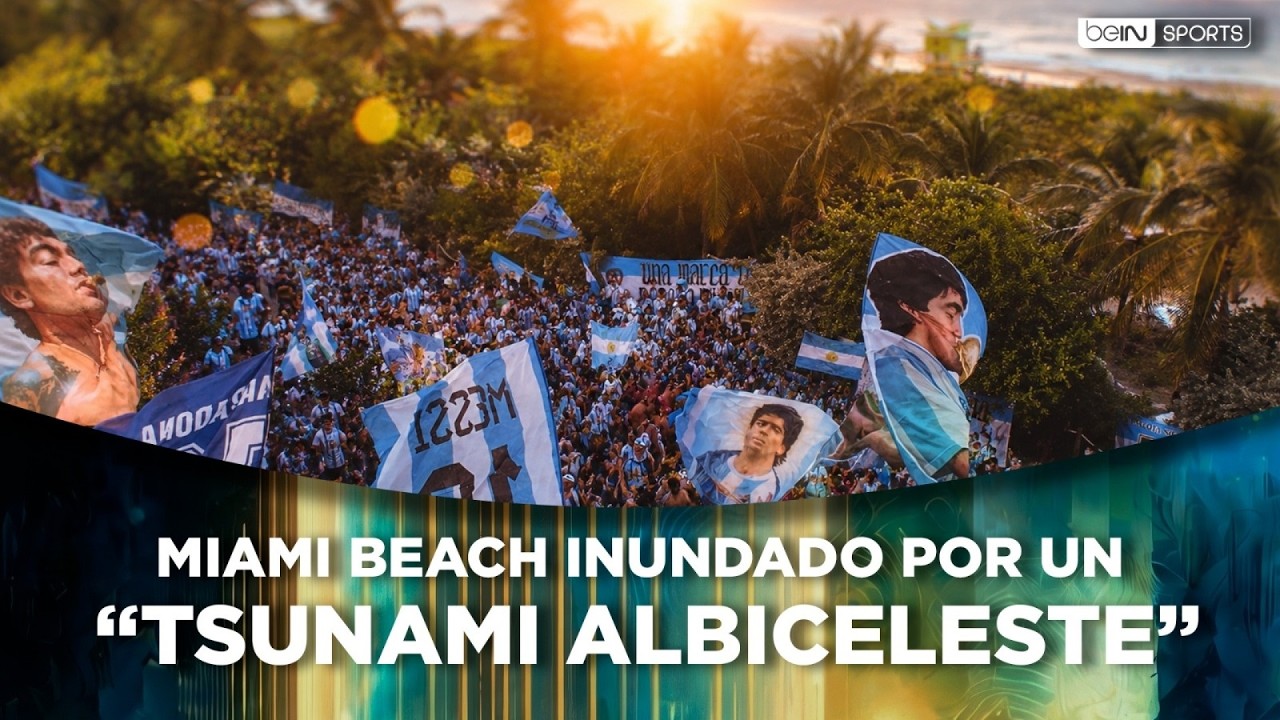 🇦🇷🌊 ¡MIAMI BEACH SE PINTÓ DE ALBICELESTE! background