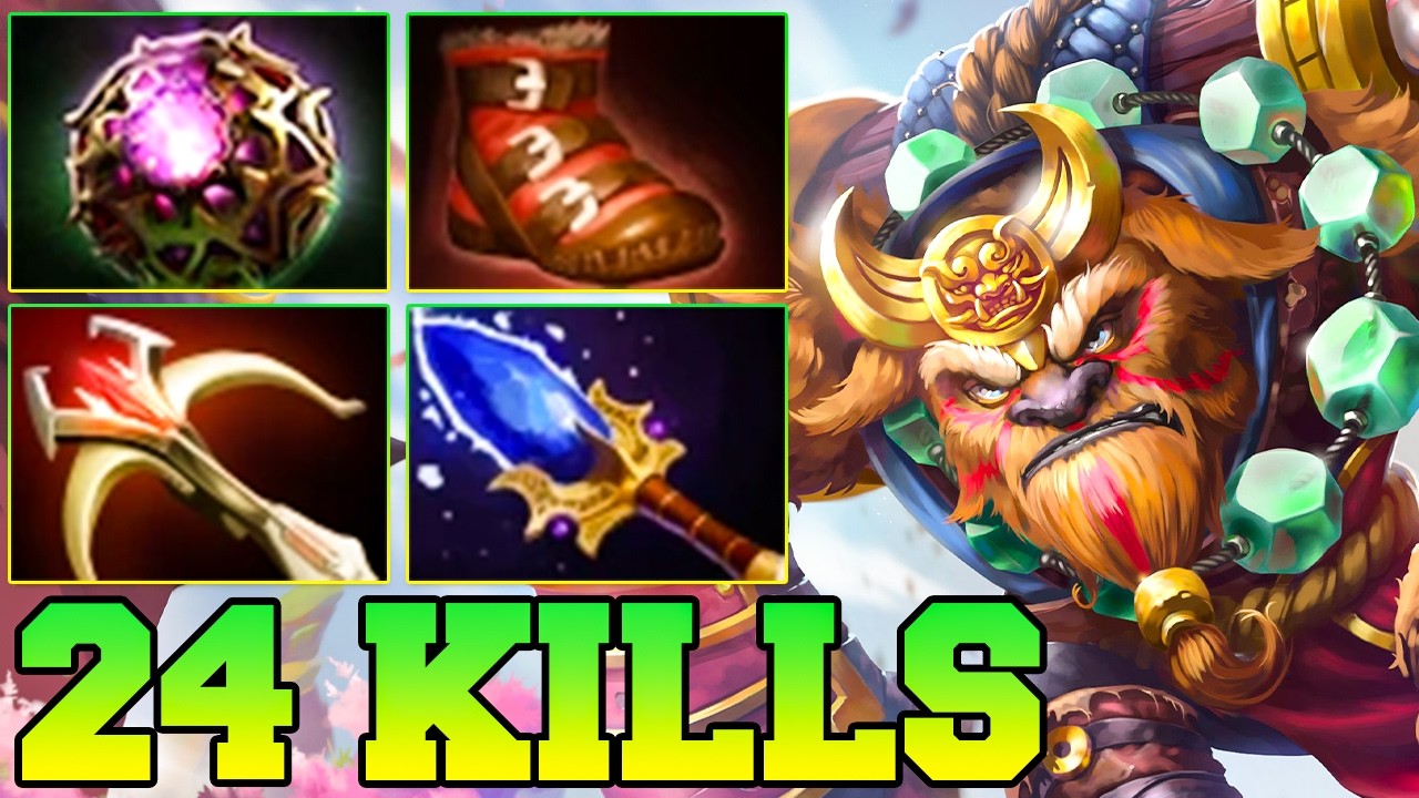 24 Kills Monster Earthshaker Dota 2 Mid Lane Carry Pro Gameplay Item Build Guide 7.41 background