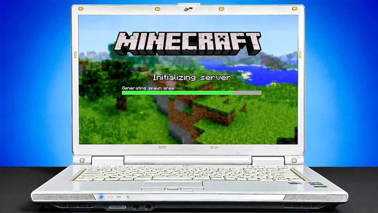 Can a 21 Year Old Laptop Run Minecraft?! background