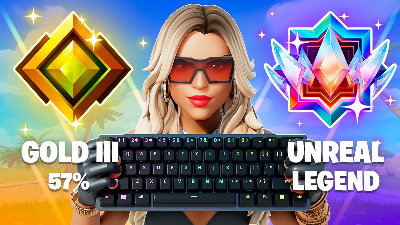GOLD to UNREAL Ranked Speedrun in Fortnite! background