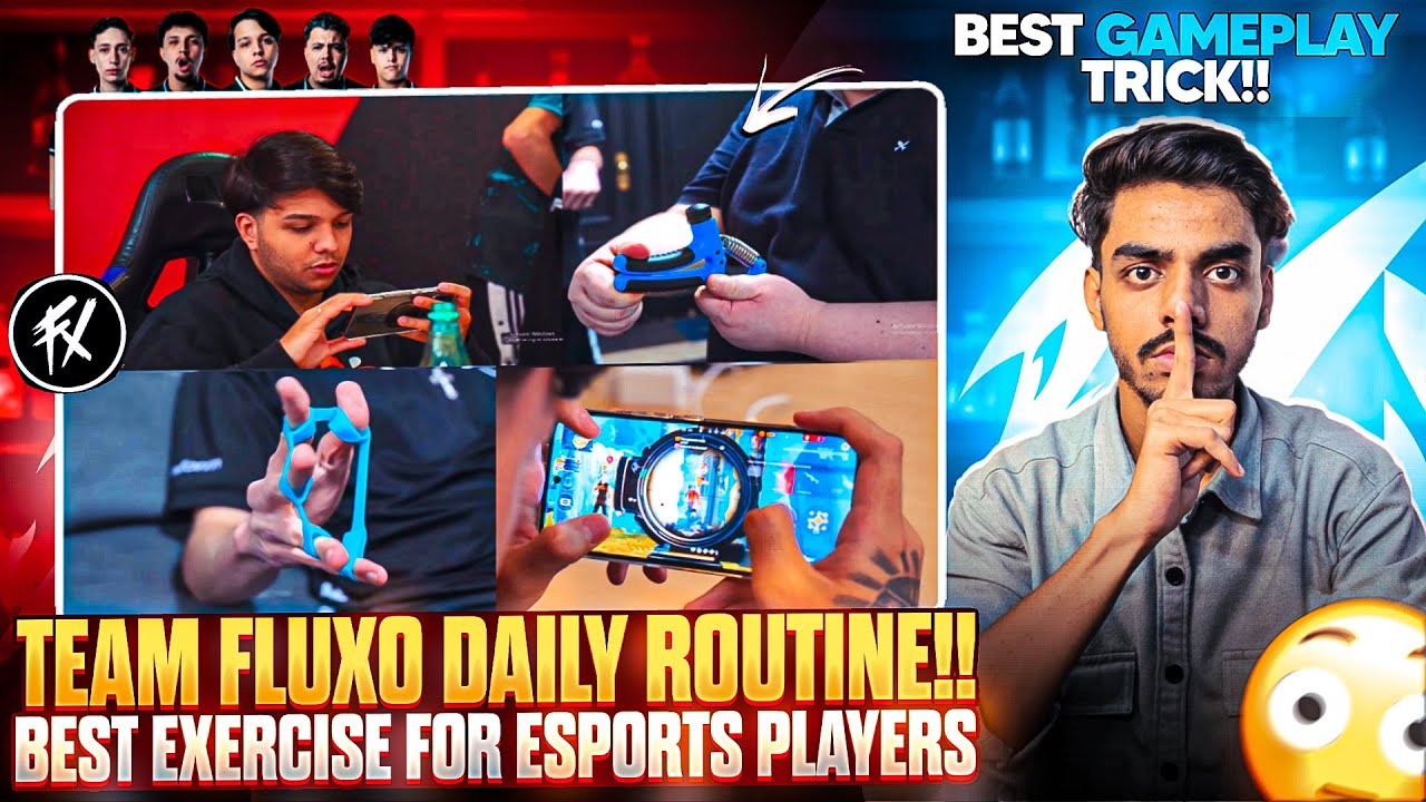 TEAM FLUXO DAILY ROUTINE- SECRET REVEALED🤯🔥 | BEST EXERCISE FOR ESPORTS PLAYERS✅ | FREE FIRE ESPORTS background