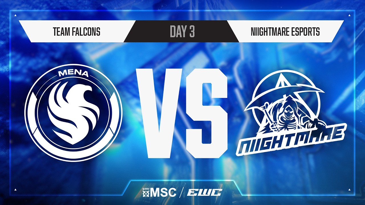 Team Falcons vs Niightmare Esports | Day 3 | Wild Card Stage | MSC Tournament at EWC 26 background
