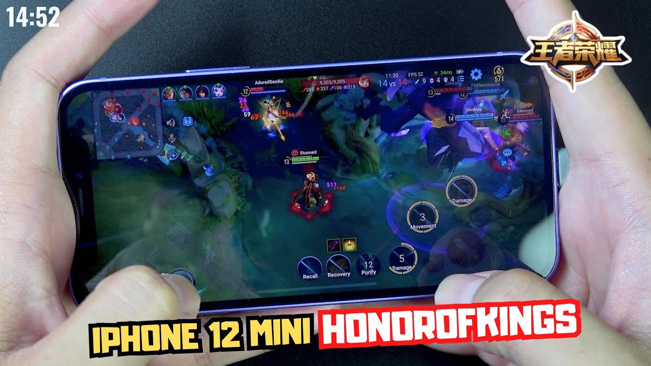 Test game Honor of Kings on iPhone 12 Mini 王者荣耀 background