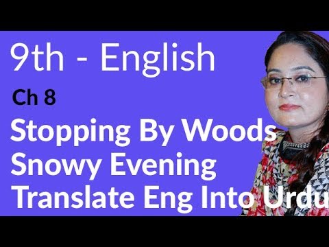 9th Class English Chapter 8 Stopping by Woods on a Snowy Evening background