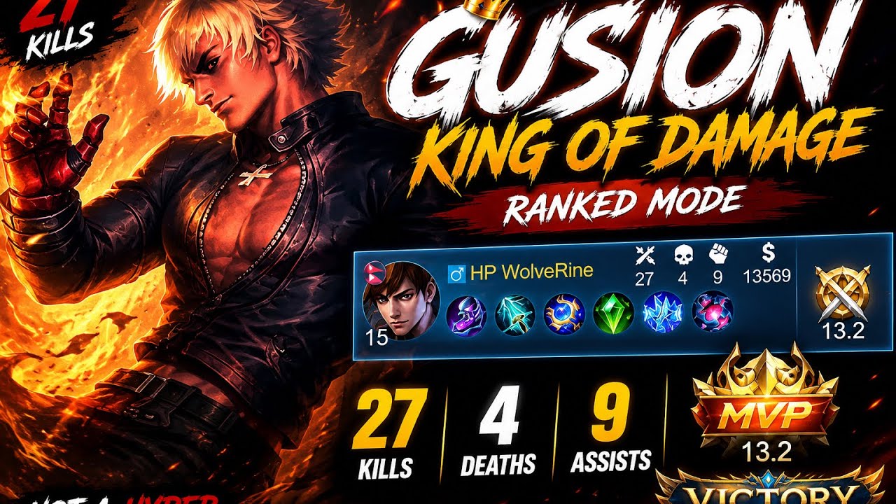 🔥 27 Kills Again… Next Video I’ll Break My Record! 😈 | Gusion Ranked Gameplay | MLBB background