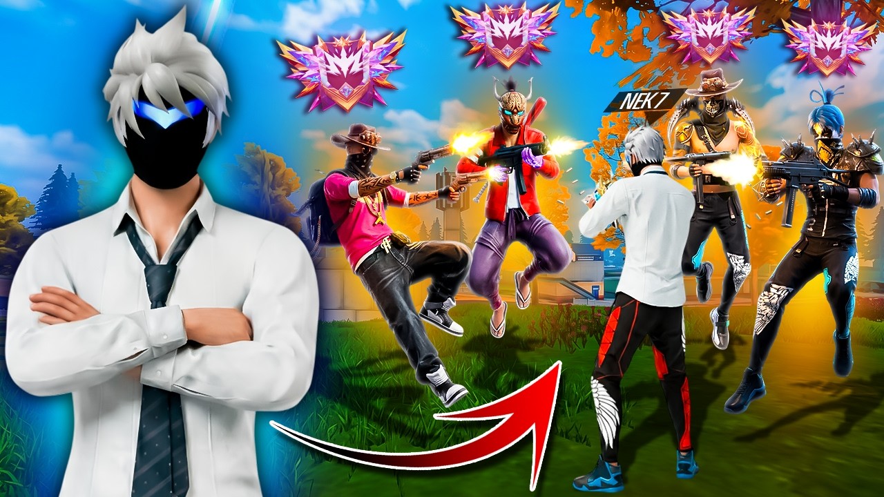 ASI ES UNA PARTIDA CONTRA GRAN MAESTROS EN REINICIO DE TEMPORADA ☠️🔥 FREE FIRE background