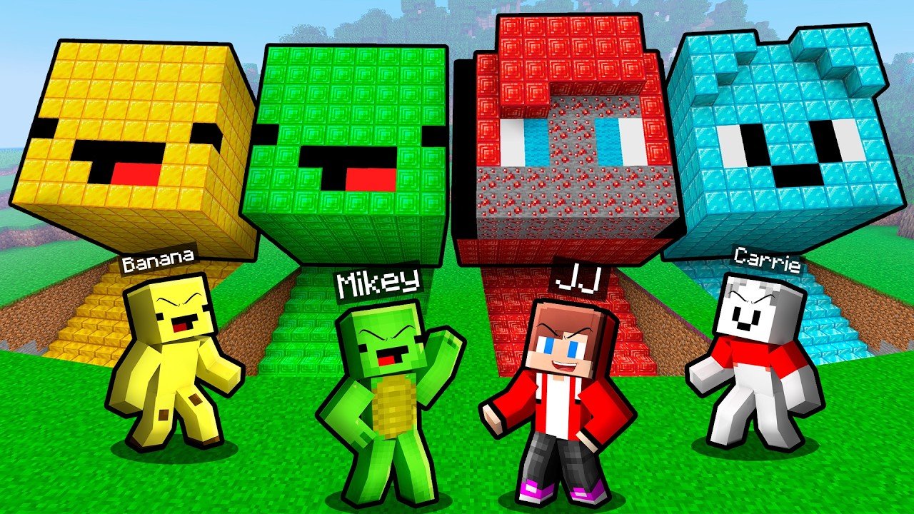 Mikey vs JJ vs Friends: HEAD BASE BATTLE In Minecraft - Maizen background