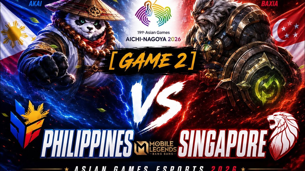 πGAME 2 π΅π PHILIPPINES VS SINGAPORE πΈπ¬ π Asian Games Esports 2026 β Mobile Legends: Bang Bang background