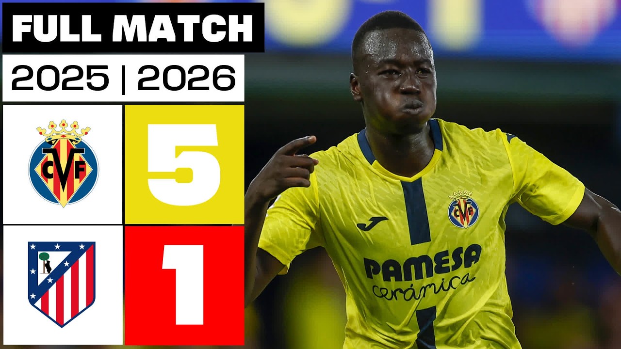 Villarreal CF 5 - 1 Atlético de Madrid 2025/26 PARTIDO COMPLETO background