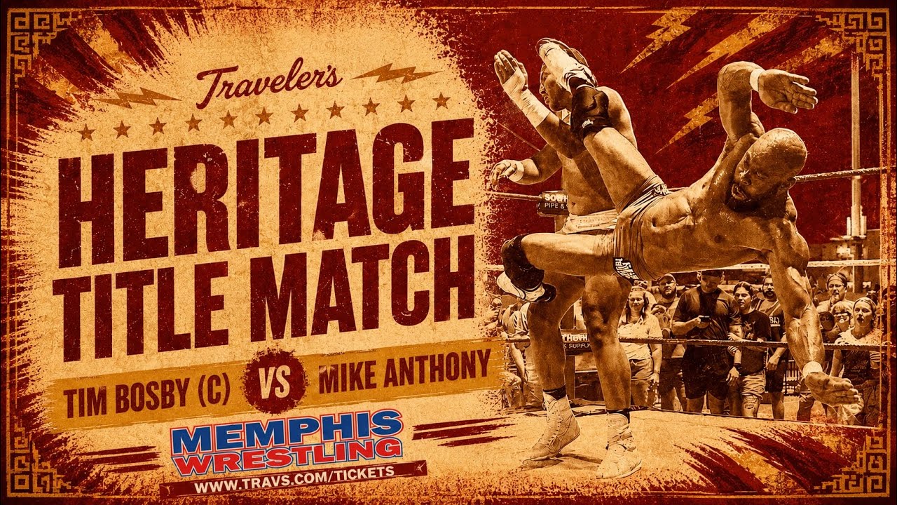 Tim Bosby (c) vs Mike Anthony | Arkansas Traveler's Lucha Libra Night | MEMPHIS WRESTLING background