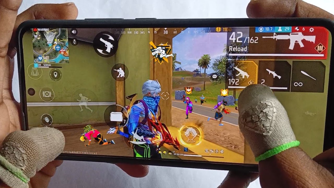 POCO X6 PRO - Free Fire Highlights 🤯 Solo Vs Squad Handcam Gameplay - 4 Finger CUSTOM HUD background