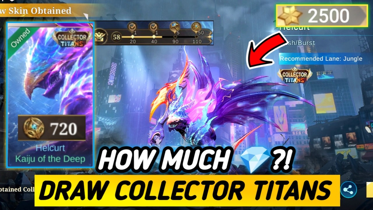 ONLY 50X DRAWS !! NEW HELCURT COLLECTOR TITANS SKIN | DRAW JULY EXQUISITE COLLECTION 2026! - MLBB background