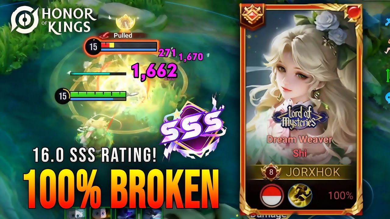 16.0 SSS!! Broken Shi Mid Lane Immortal Gameplay in Honor of Kings - Top Best Build background