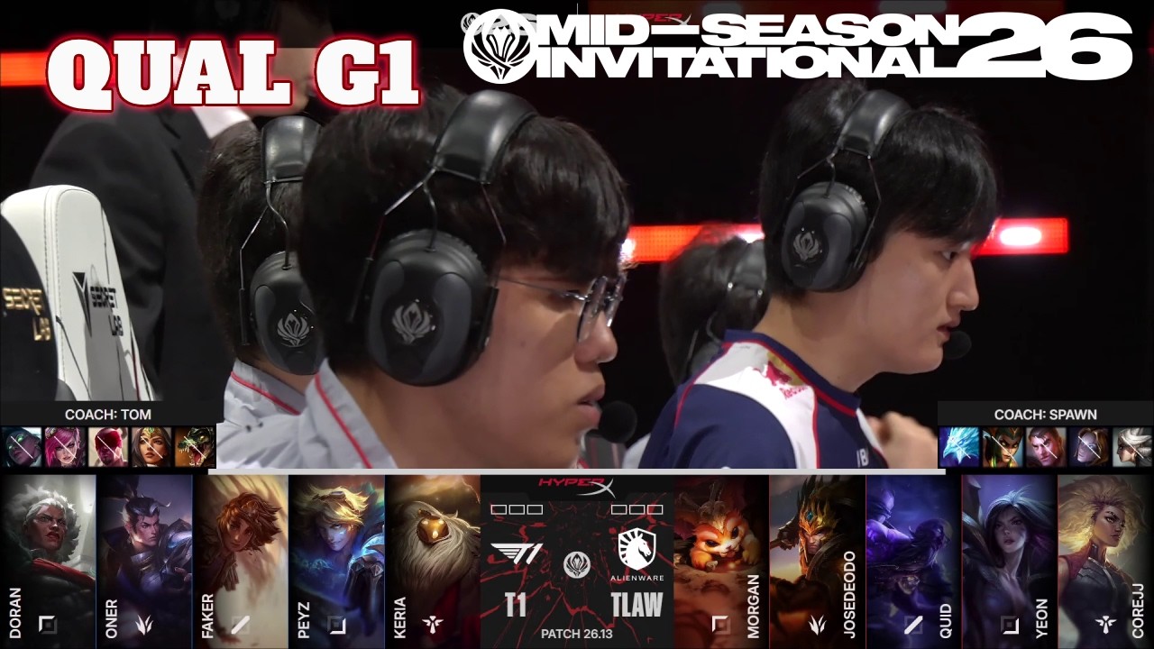 T1 vs TLAW - Game 1 | Qualification LoL MSI 2026 Play-In Stage | T1 vs Team Liquid Alienware G1 full background