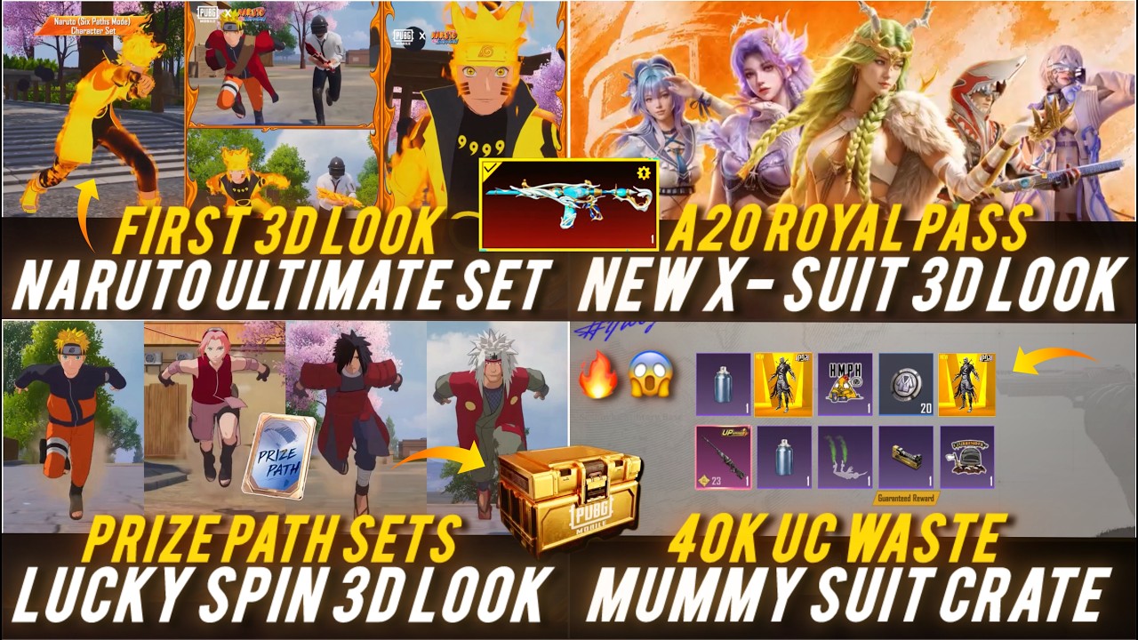 ЁЯФ┤4.5 NARUTO ULTIMATE SET 3D LOOK ЁЯФеЁЯШ▒ PRIZE PATH REWARDS & X - SUIT 3D LOOKтЬЕ MUMMY SUIT 40K UC OPENING background