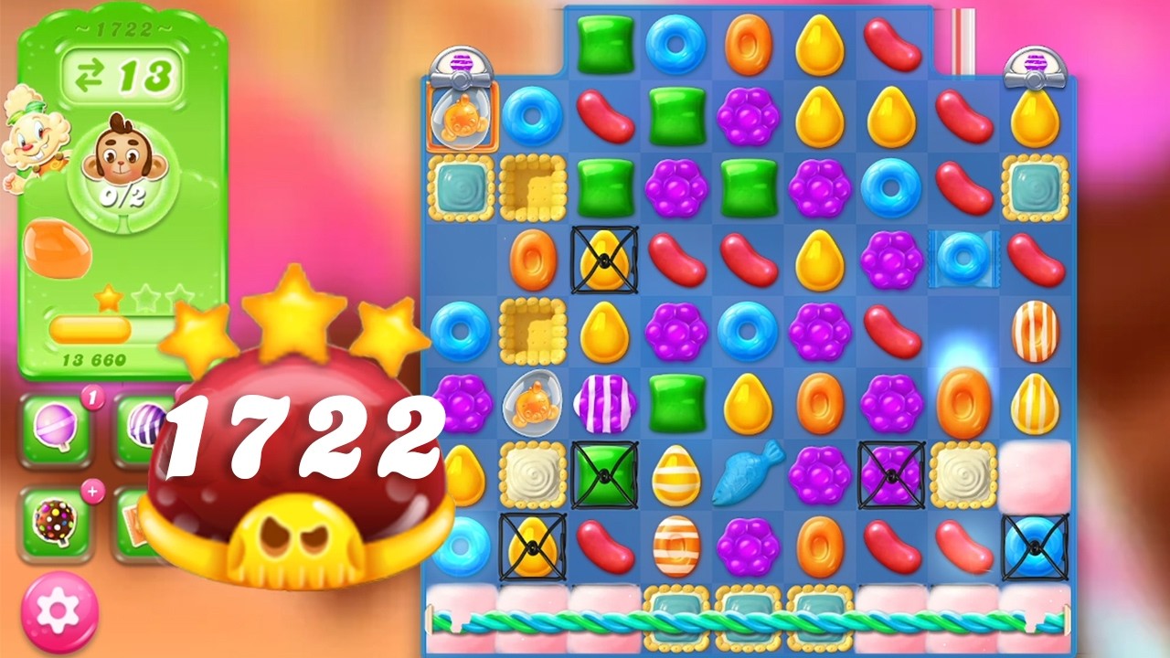 Candy Crush Jelly Saga Level 1722 || Hard Level || 3 Stars 🌟🌟🌟 background