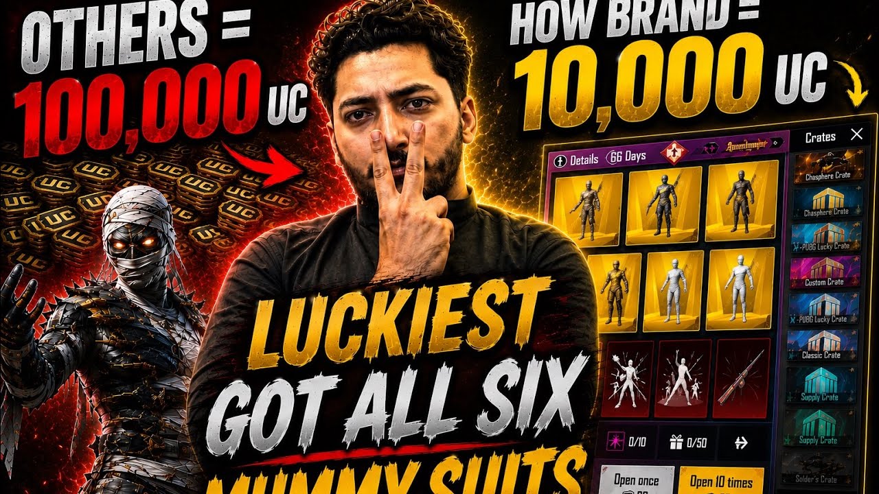 Got All Six Mummy Suits đ±| Luckiest Crate Opening | Branda Daku | Pubg Mobile background