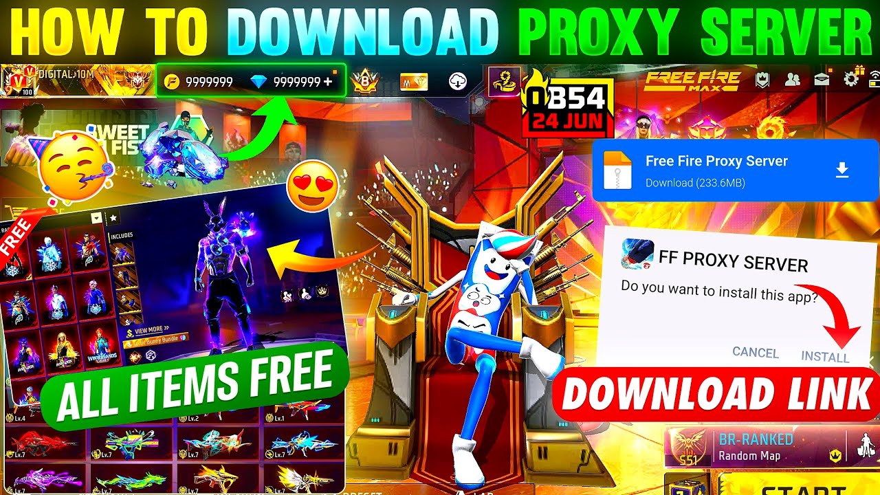 HOW TO DOWNLOAD PROXY SERVER IN FREE FIRE, HOW TO USE PROXY SERVER IN FREE FIRE, VIP PROXY SERVER background