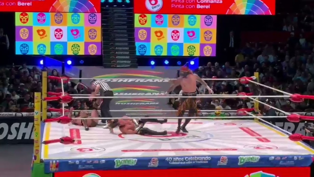 Reporte CMLL: DragĂłn Rojo Jr. y Star Jr. đ BĂĄrbaro Cabernario y Zandokan Jr. background
