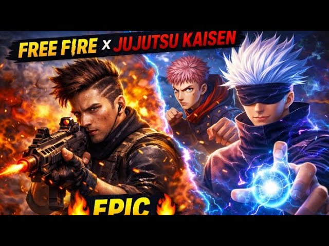 Free fire x jujutsu kaisen Collab new video. BR rank gameplay backdrop