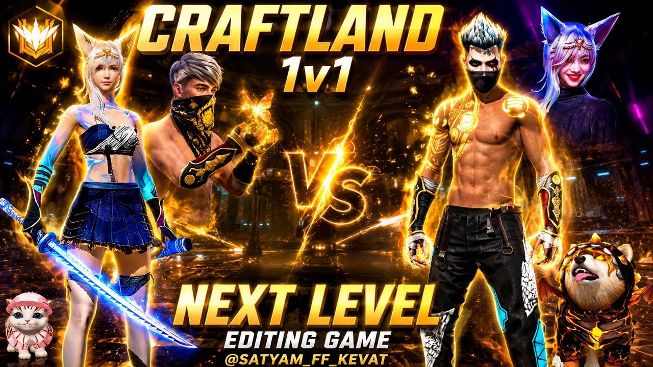 CRAFTLAND 1v1 ๐ฅ NEXT LEVEL EDITING GAME ๐ฎ | Free Fire Max Gameplay 2026 | Thumbnail Edit by Satyam background