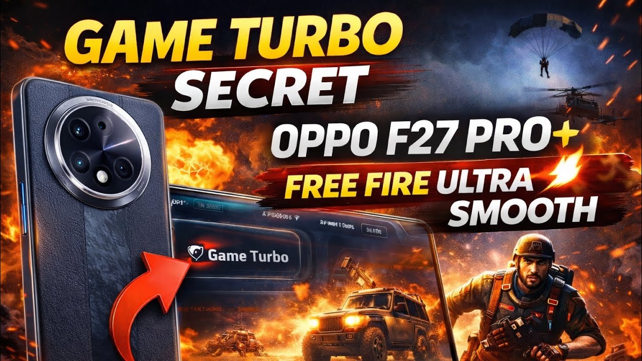 OPPO F27 Pro Plus Game Turbo Test 😱 | Free Fire Ultra Smooth 🔥 90FPS? | ColorOS 16 Gaming Review background