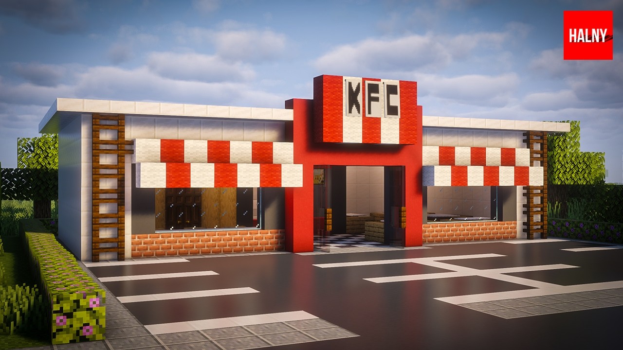 How to build KFC in minecraft HALNY background
