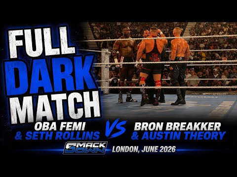 FULL MATCH - Oba Femi & Seth Rollins vs Bron Breakker & Austin Theory. Smack Down, June 23 2026. background