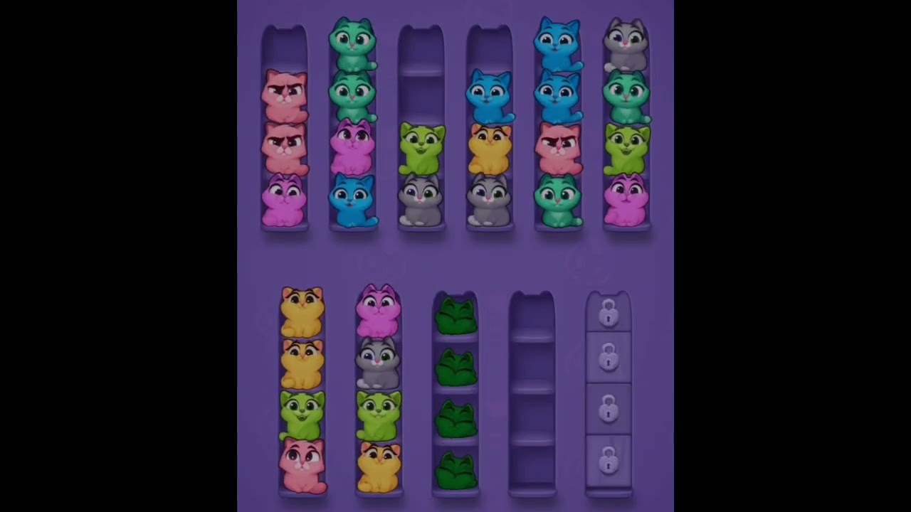 Cat Sort 🐱 Gameplay and Walkthrough 🎮 Android 📱 iOS 📱 #shorts #fun #gaming #asmr background