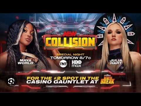 Maya world vs Julia hart AEW collision 2026 background