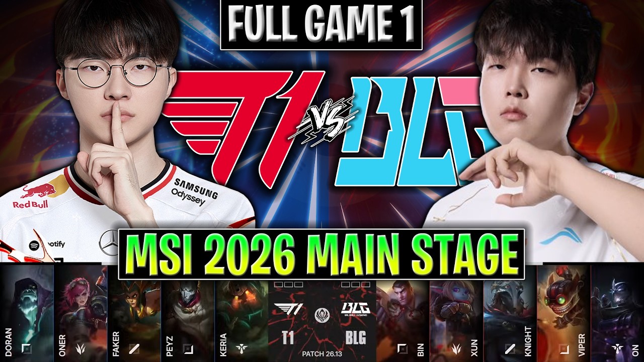 T1 vs BLG GAME 1 MSI 2026 MAIN STAGE | FULL GAME | T1 vs BILIBILI GAMING G1 MSI 2026 background
