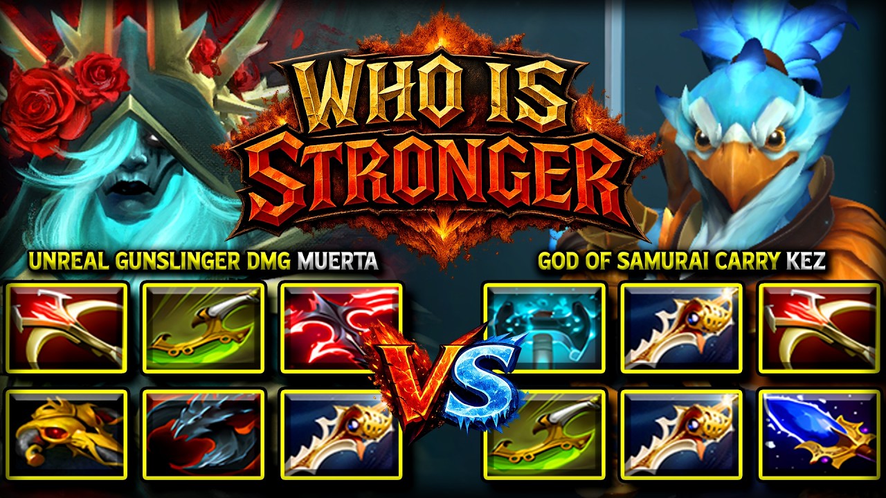 WHO IS STRONGER? - Unreal Gunslinger Damage Muerta Vs. GOD OF SAMURAI Carry KEZ 7.41d Dota 2 background