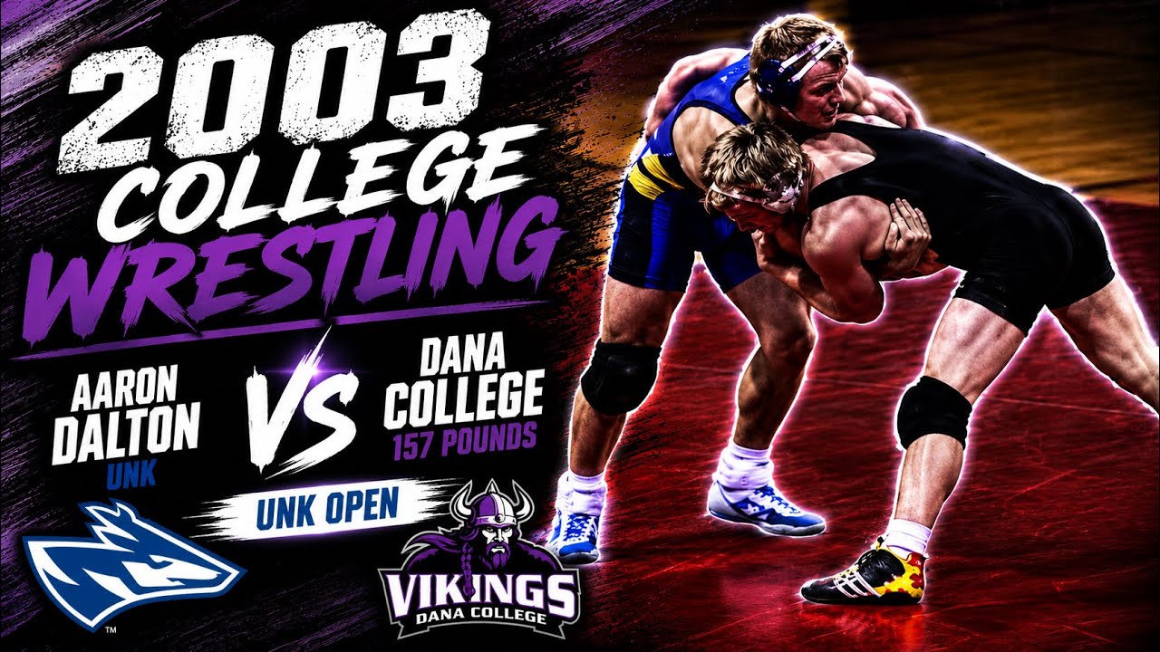 2003 College Wrestling: Aaron Dalton, UNK vs Dana College, 157 pounds background