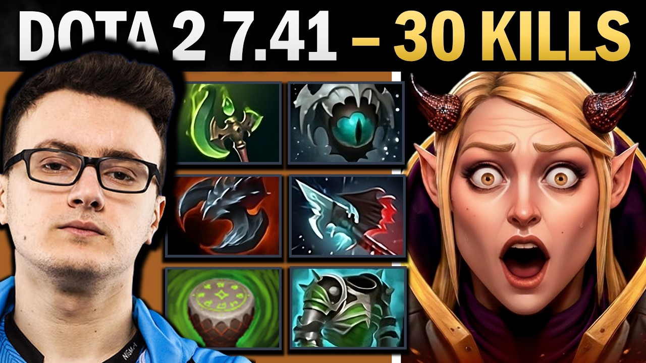 Invoker Dota 2 7.41 with 30 Kills and Satanic - Dota Gameplay background