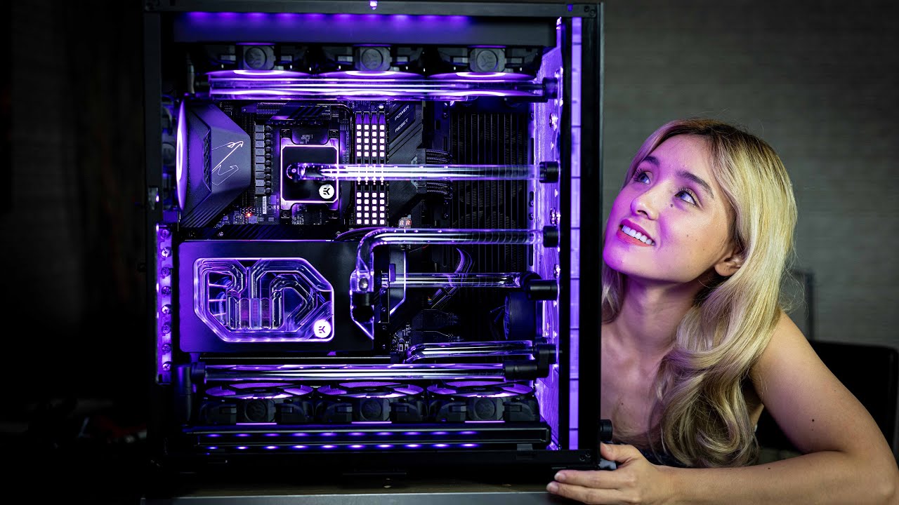 Building My First Watercooled PC Build | RTX 3090 FE 5950x Lian Li Dynamic o11 XL EK Waterblock background