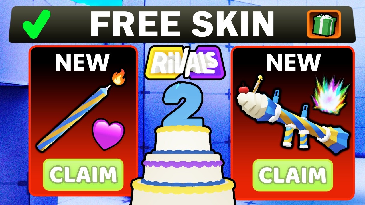 FREE SKIN UPDATE... (Roblox Rivals) - Birthday Update | How to get NEW SKIN (Easy) background