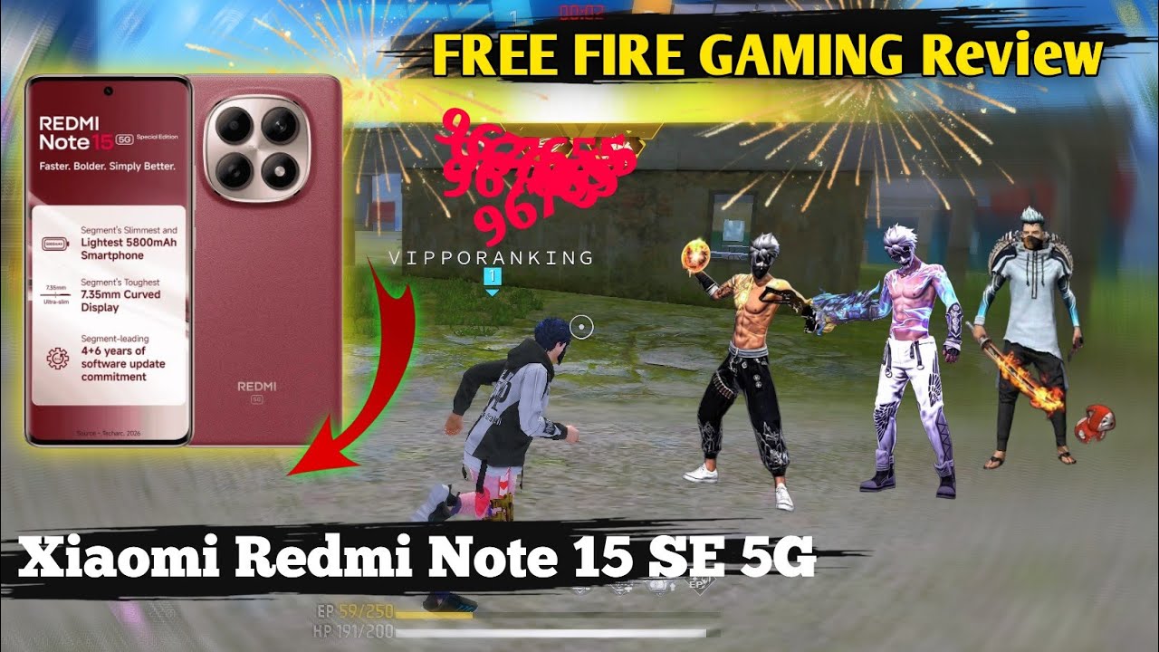 Xiaomi Redmi Note 15 SE 5G Free Fire Gaming Review ๐ฅ Smooth FPS & Performance Test#freefire #gaming background