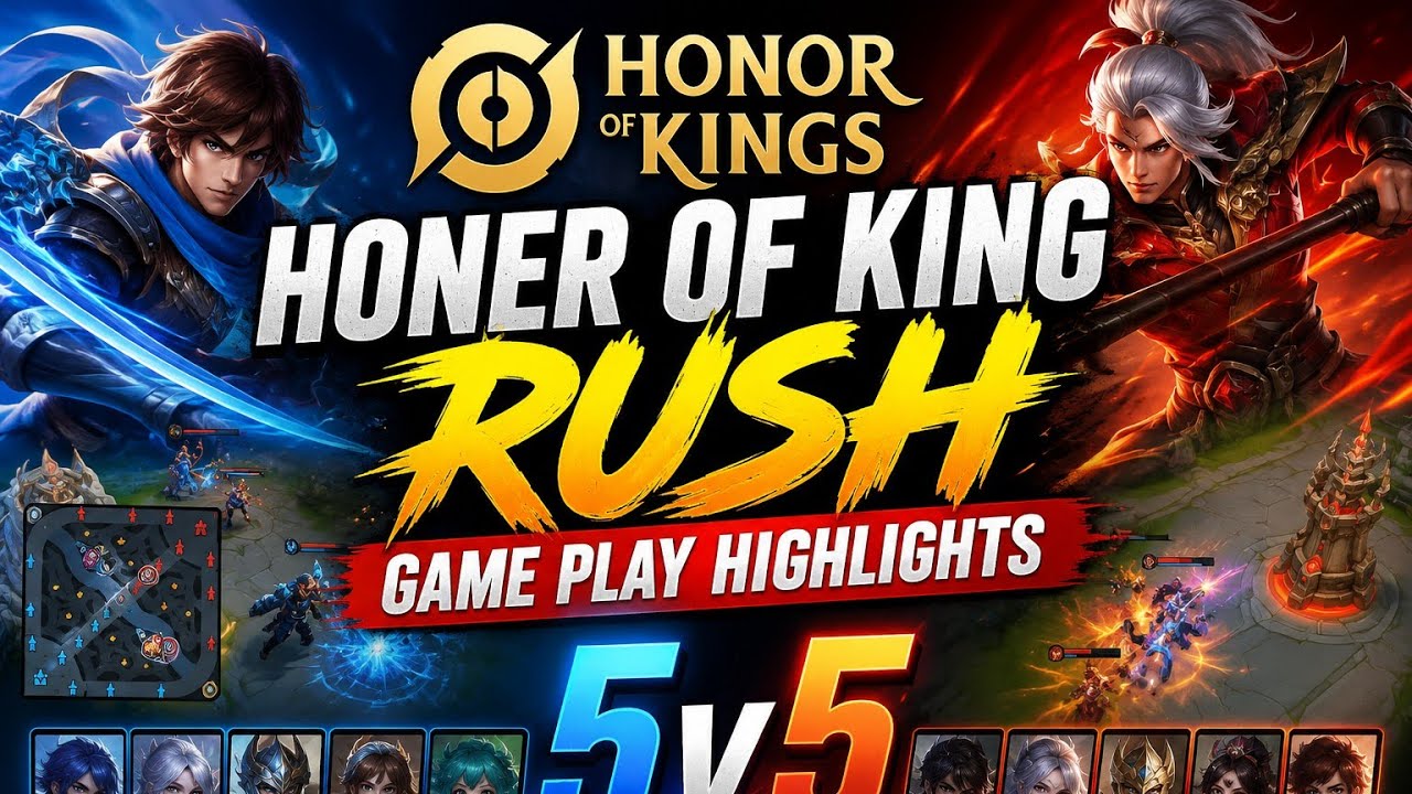 FULL RUSH GAME PLAY HIGHLIGHTS HONER OF KING 5V5 background