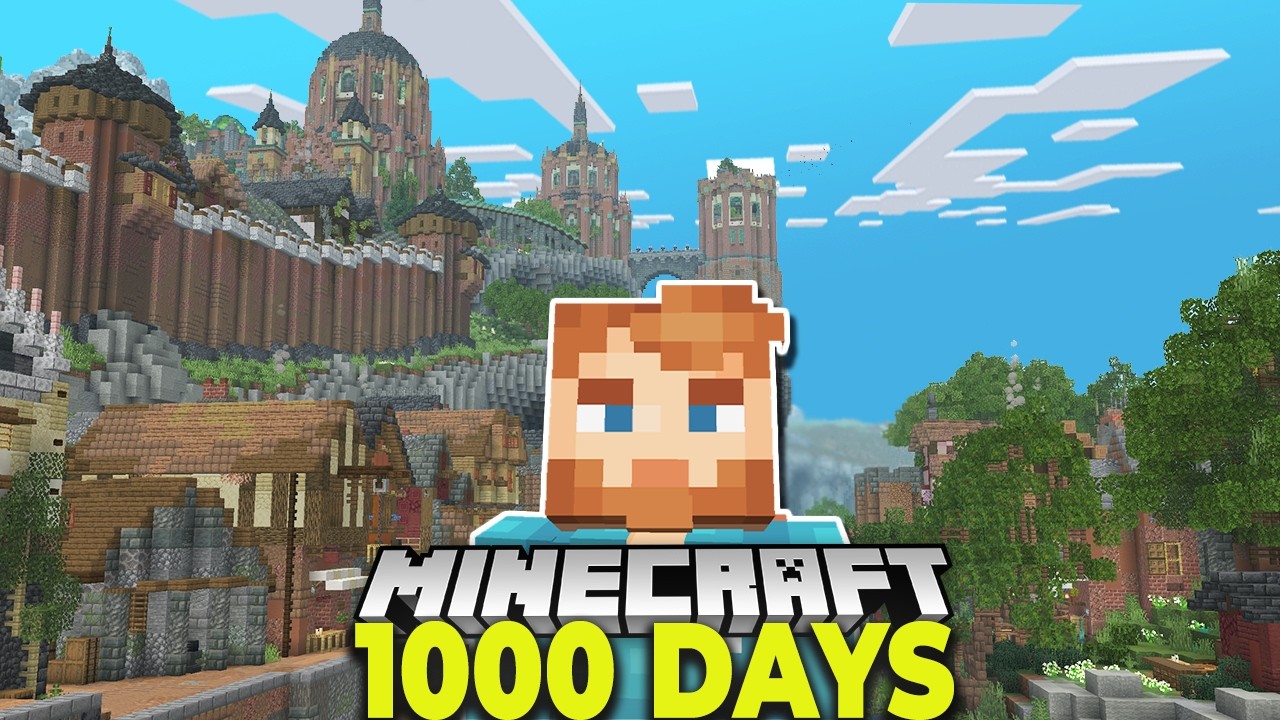 1000 Days in an ACTUAL Minecraft Forever World background