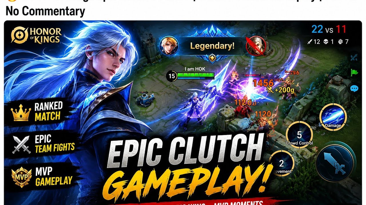 🔥 Honor of Kings Epic Ranked Match | Insane Clutch Gameplay | Full HD No background