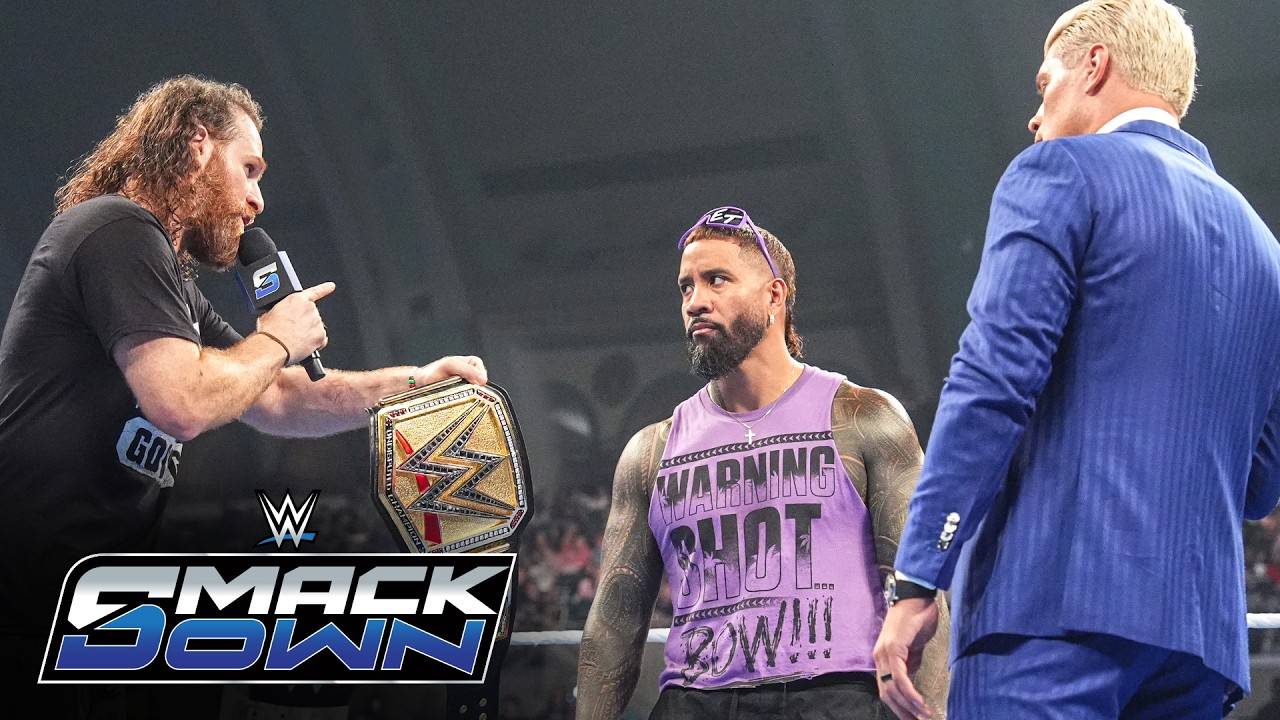 FULL SEGMENT: Cody Rhodes and Jey Uso challenge Sami Zayn: SmackDown highlights, July 3, 2026 background