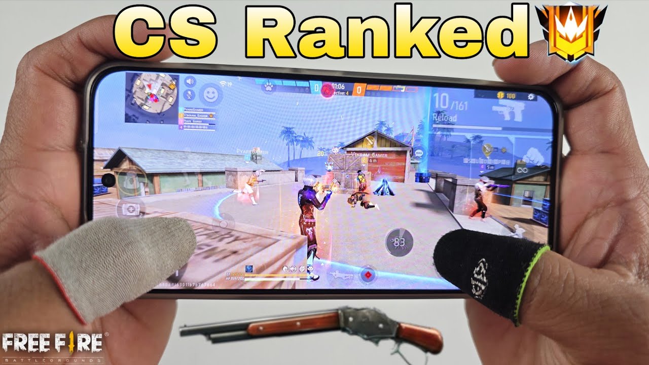 CS Ranked 4 vs 4 free fire gameplay 3 finger handcam in infinix gt 30 pro gaming phone background
