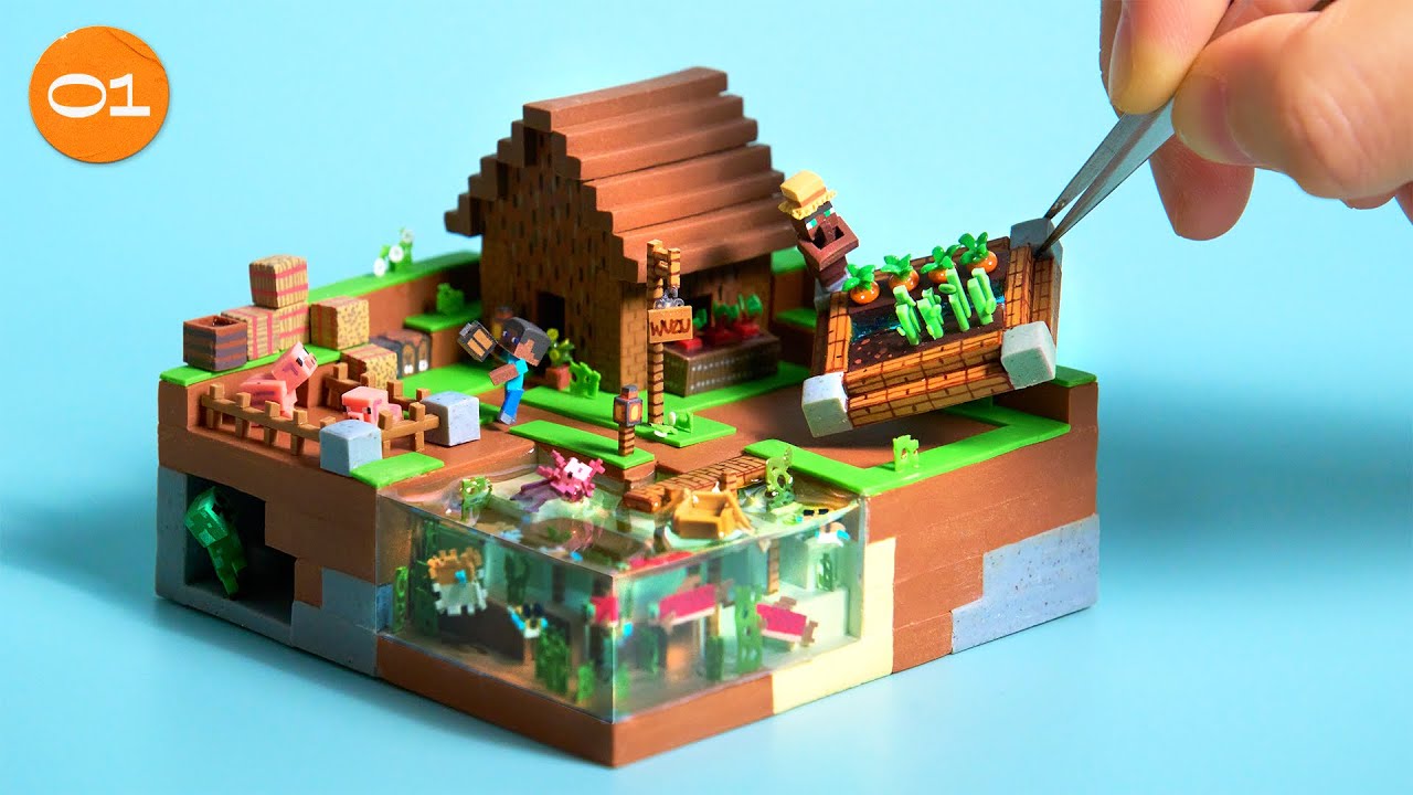 Tutorial 01 | Let's Make Minecraft Farm Village - ASMR background