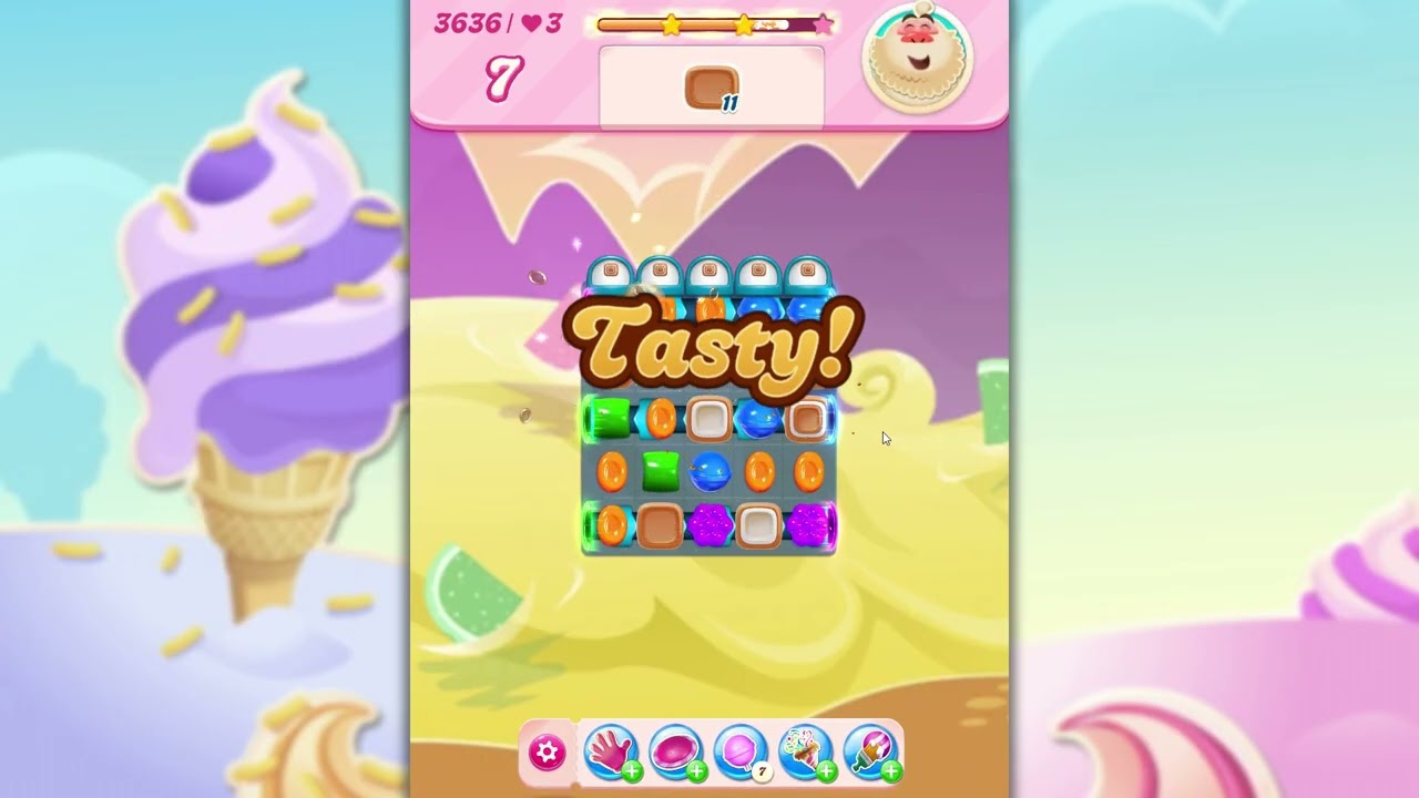 Candy Crush Saga Level 3636 No Boosters background