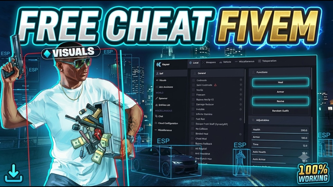 BEST FIVEM CHEATS FOR *FREE* (in 2026) 📢 background