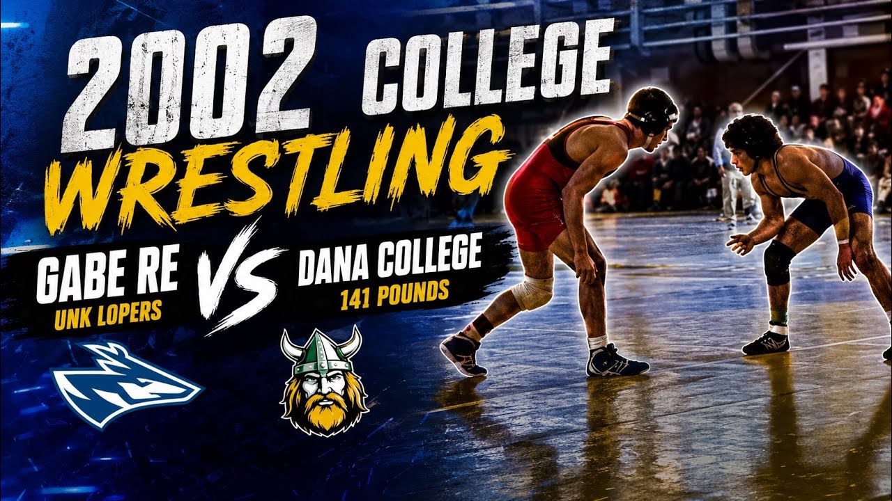 2002 College Wrestling: Gabe Re, UNK Lopers vs Dana College 141 pounds backdrop